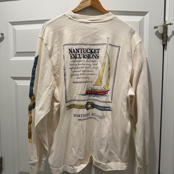 Abercrombie & Fitch Cream Long-Sleeve Tee with Nantucket Embroidery - Picture 4 of 4